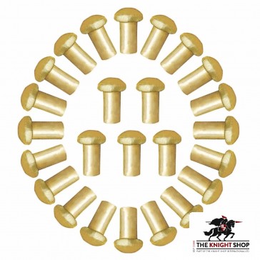Brass Mushroom Head Rivets - Set of 25