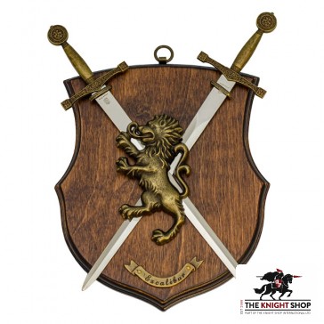 Miniature Excalibur Letter Openers on Plaque