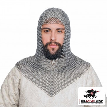 Chainmail Coif - Stainless Steel - Butted