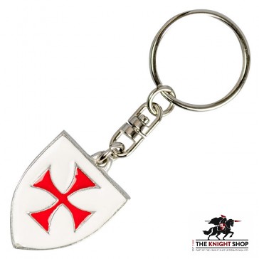 Knights Templar Shield Key Ring - Enamelled