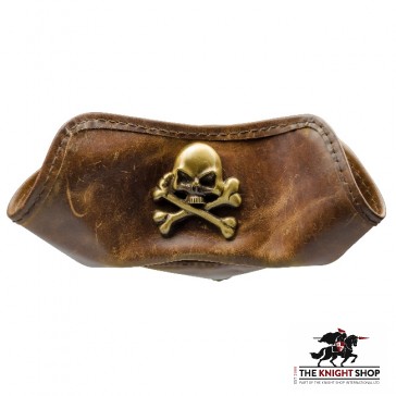 Skull and Crossbones Leather Tricorn