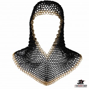 Black Brass Chainmail Coif Large