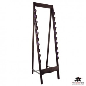CLEARANCE - 10 Sword Display Stand Black - Oak