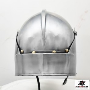 DAMAGED - Gothic Sallet With Bevor - 18 Gauge