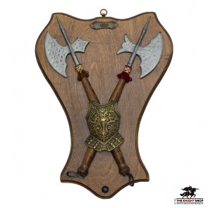 Miniature Halberds and Breastplate on Plaque