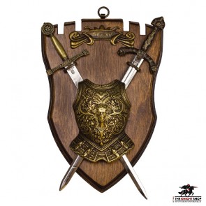 Miniature Chestplate and Swords on Display Plaque