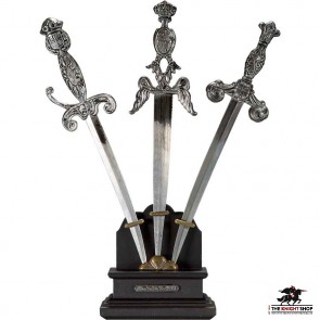 Set of Ornate Letter Openers With Stand 
