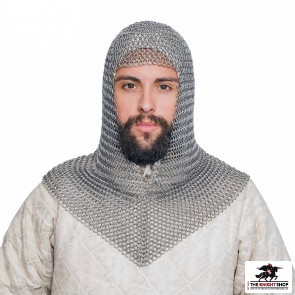 Chainmail Coif - Stainless Steel - Butted