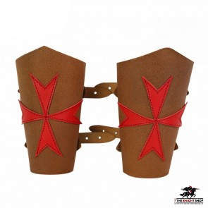Templar Knight Fantasy Leather Bracers
