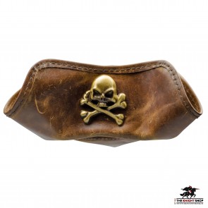 DAMAGED - Skull & Crossbones Leather Tricorn