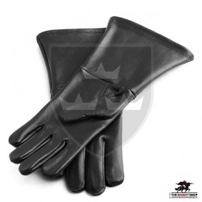 Historical Leather Gauntlets/Gloves - Black