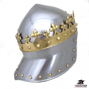 King Richard the Lionheart Helmet with Crown