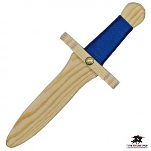 Kid's Wooden Blue Dagger with Scabbard