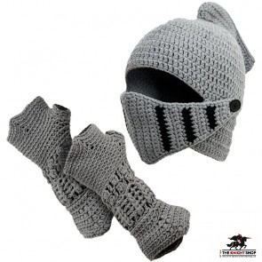 Adults Knitted Hat and Gauntlet Set